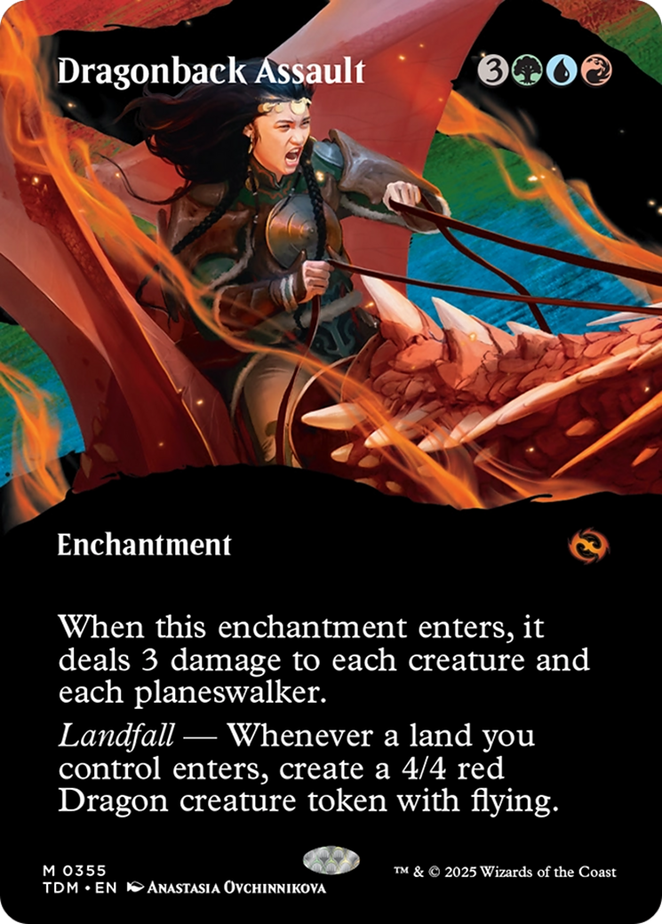 Dragonback Assault (Borderless) [Tarkir: Dragonstorm] | Exor Games New Glasgow