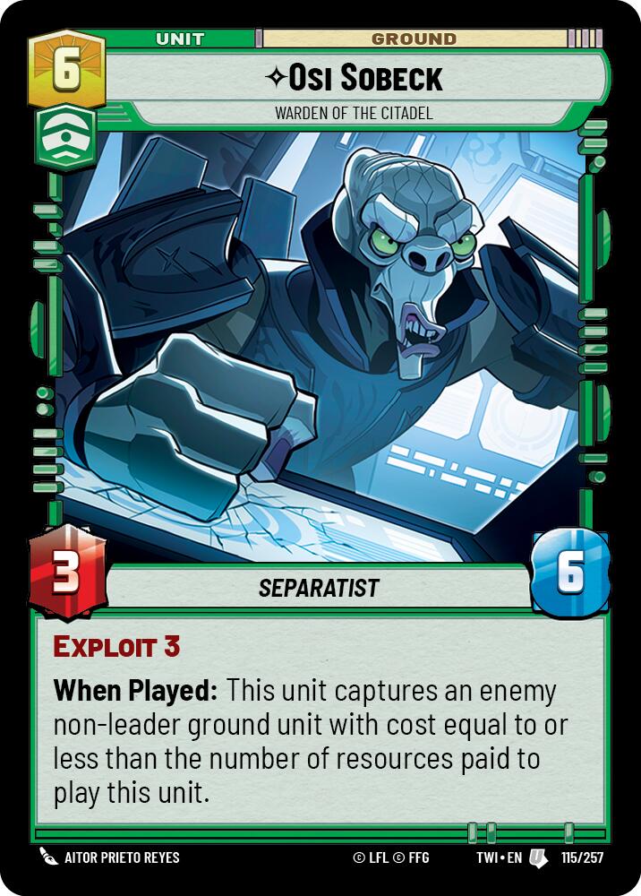 Osi Sobeck - Warden of the Citadel (115/257) (115/257) [Twilight of the Republic] | Exor Games New Glasgow