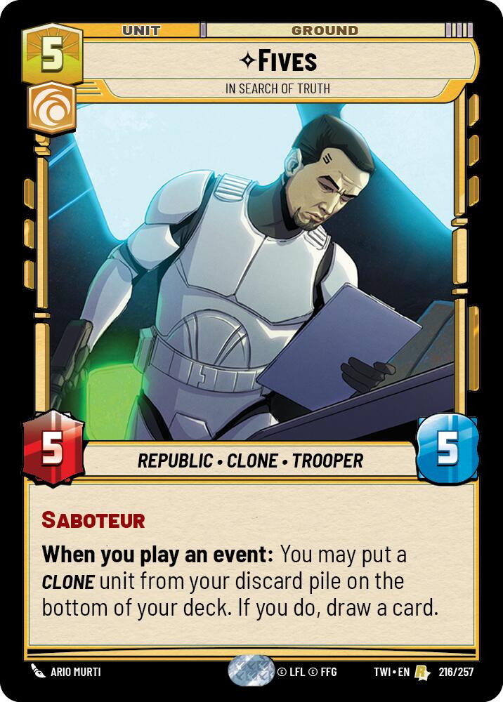 Fives - In Search of Truth (216/257) (216/257) [Twilight of the Republic] | Exor Games New Glasgow