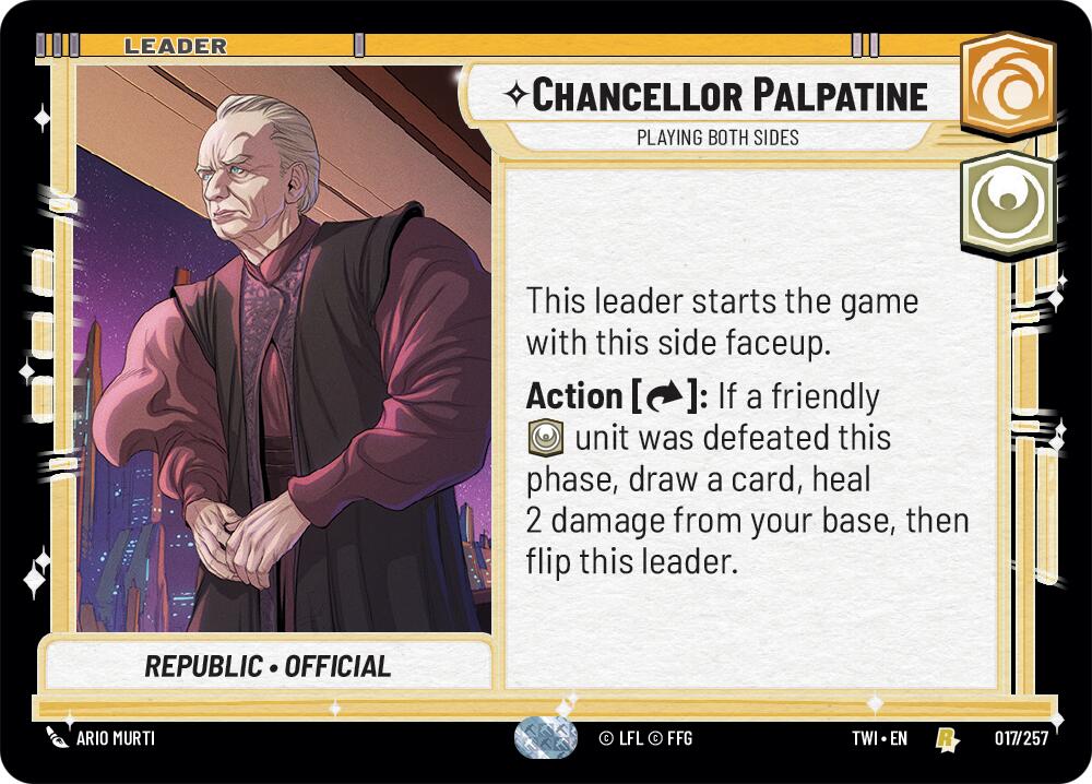 Chancellor Palpatine - Playing Both Sides (017/257) (017/257) [Twilight of the Republic] | Exor Games New Glasgow