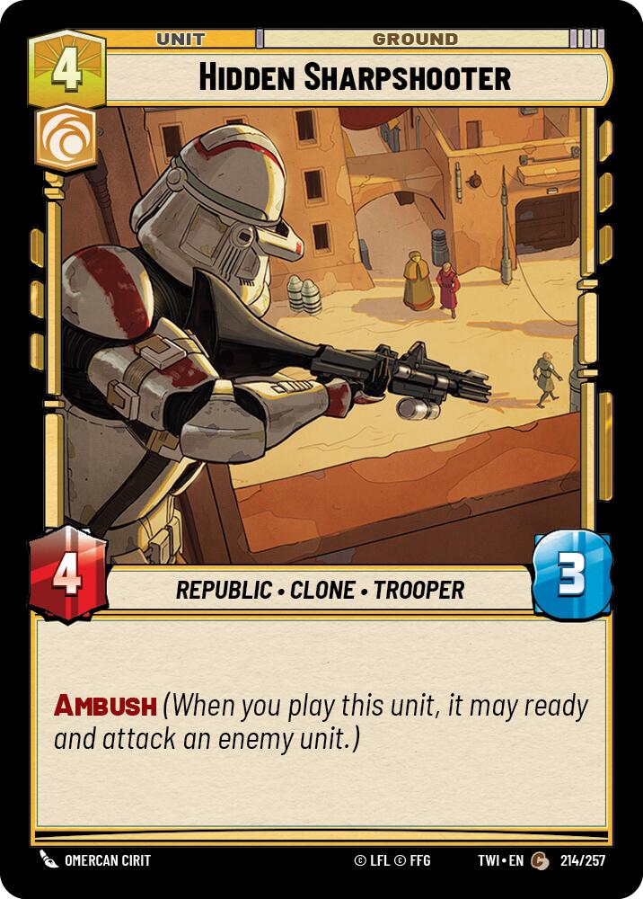Hidden Sharpshooter (214/257) (214/257) [Twilight of the Republic] | Exor Games New Glasgow