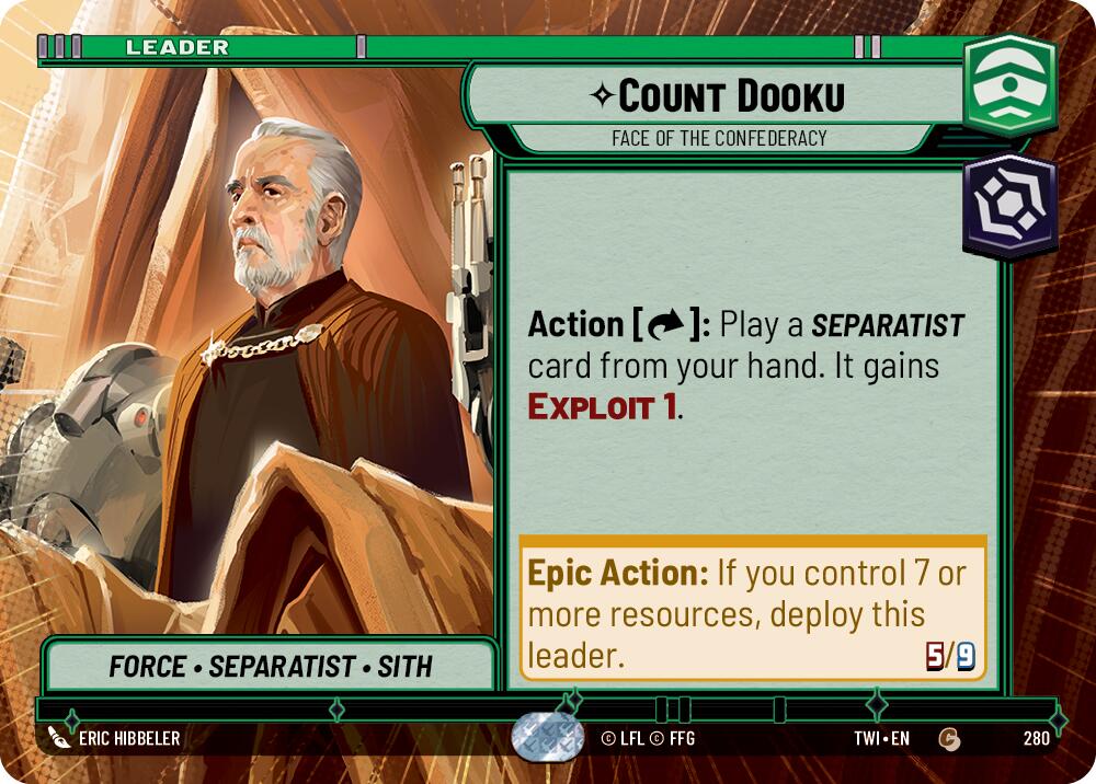 Count Dooku - Face of the Confederacy (280) (Hyperspace) (280) [Twilight of the Republic] | Exor Games New Glasgow
