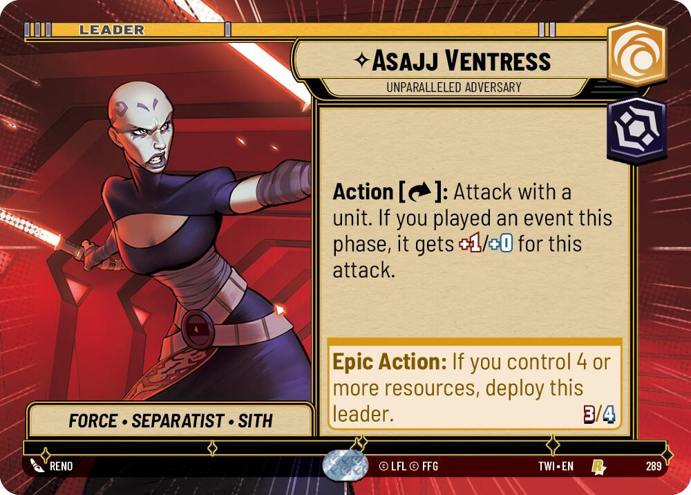 Asajj Ventress - Unparalleled Adversary (289) (Hyperspace) (289) [Twilight of the Republic] | Exor Games New Glasgow