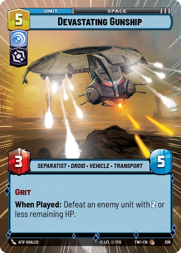 Devastating Gunship (309) (Hyperspace) (309) [Twilight of the Republic] | Exor Games New Glasgow