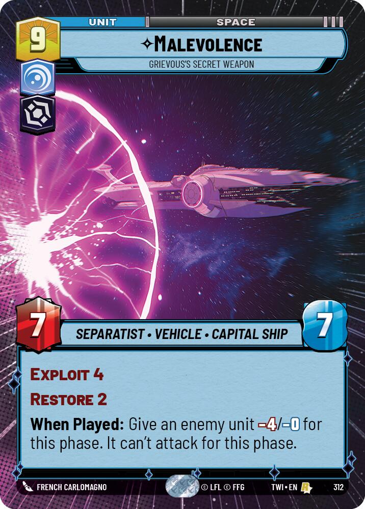 Malevolence - Grievous's Secret Weapon (312) (Hyperspace) (312) [Twilight of the Republic] | Exor Games New Glasgow