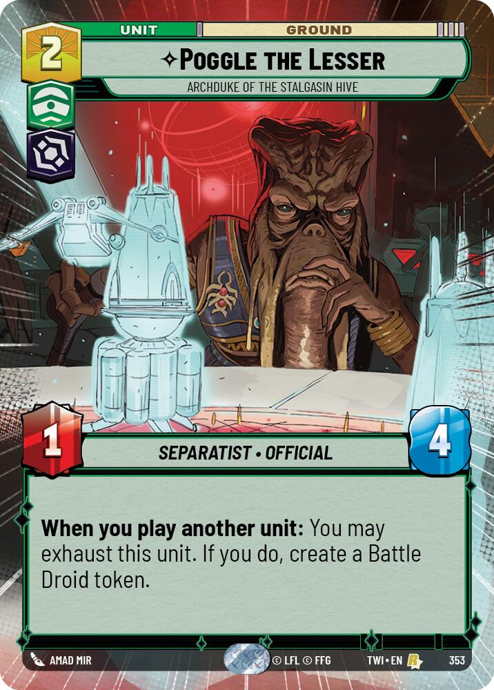 Poggle the Lesser - Archduke of the Stalgasin Hive (353) (Hyperspace) (353) [Twilight of the Republic] | Exor Games New Glasgow