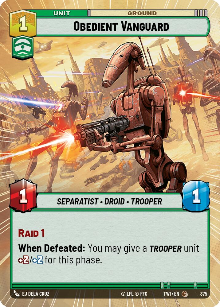 Obedient Vanguard (375) (Hyperspace) (375) [Twilight of the Republic] | Exor Games New Glasgow