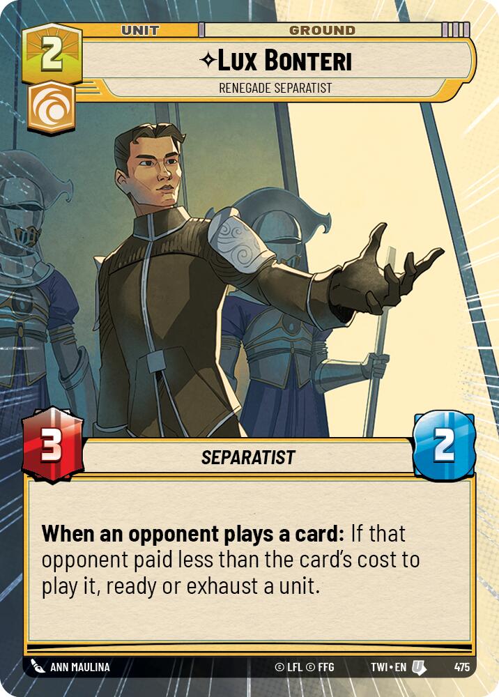 Lux Bonteri - Renegade Separatist (475) (Hyperspace) (475) [Twilight of the Republic] | Exor Games New Glasgow