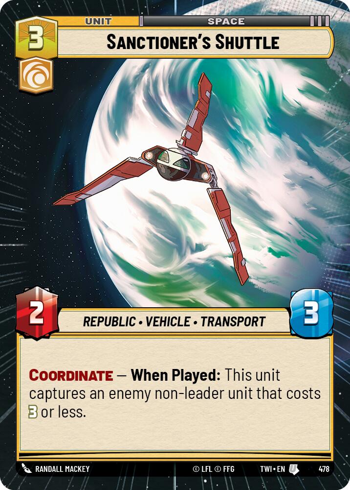 Sanctioner's Shuttle (478) (Hyperspace) (478) [Twilight of the Republic] | Exor Games New Glasgow