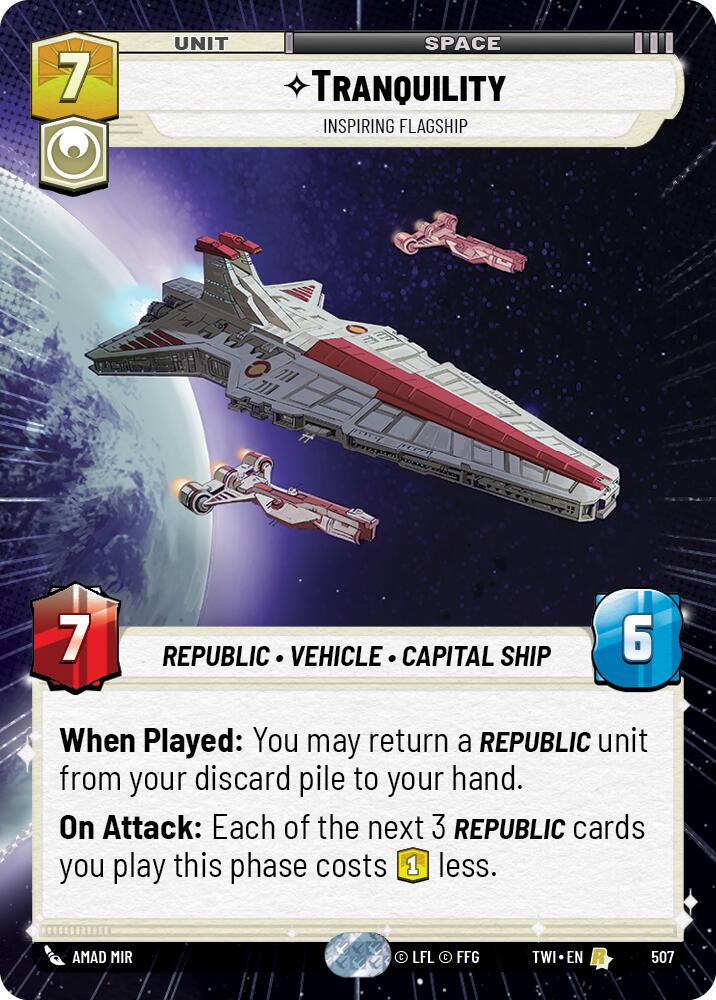 Tranquility - Inspiring Flagship (507) (Hyperspace) (507) [Twilight of the Republic] | Exor Games New Glasgow