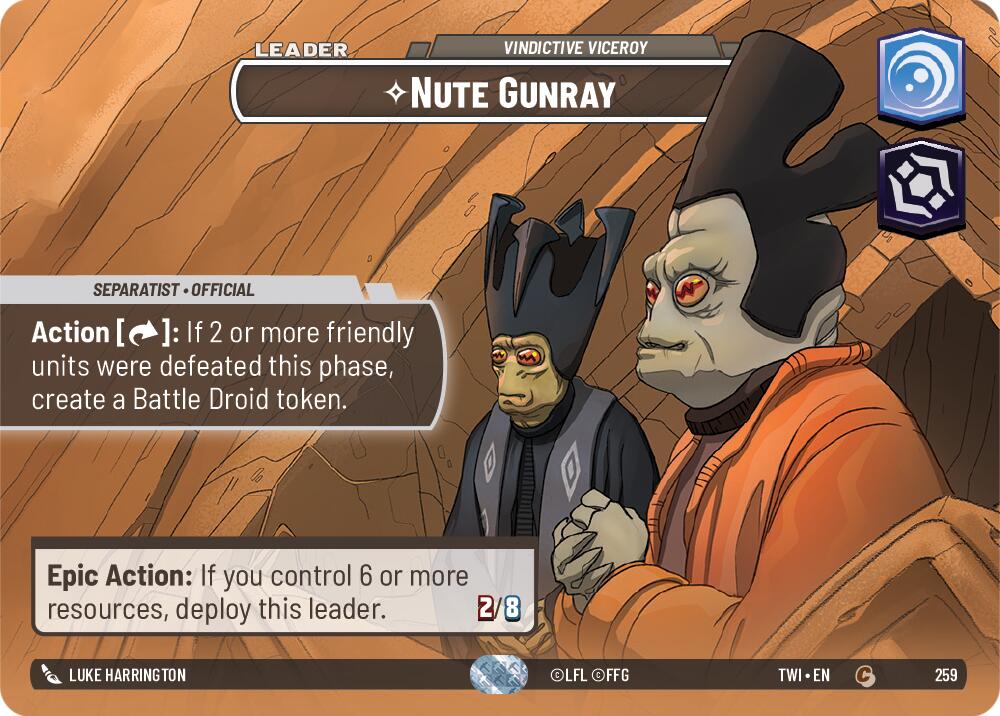Nute Gunray - Vindictive Viceroy (259) (Showcase) (259) [Twilight of the Republic] | Exor Games New Glasgow
