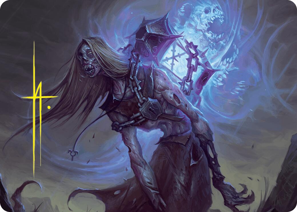 Soul-Shackled Zombie Art Card (9/54) (Gold-Stamped Signature) [Foundations Art Series] | Exor Games New Glasgow