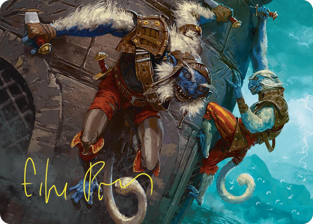 Goblin Boarders Art Card (11/54) (Gold-Stamped Signature) [Foundations Art Series] | Exor Games New Glasgow