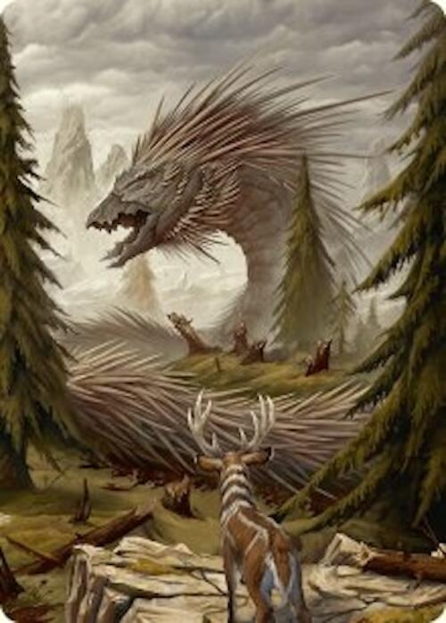 Quilled Greatwurm Art Card (44/54) [Foundations Art Series] | Exor Games New Glasgow