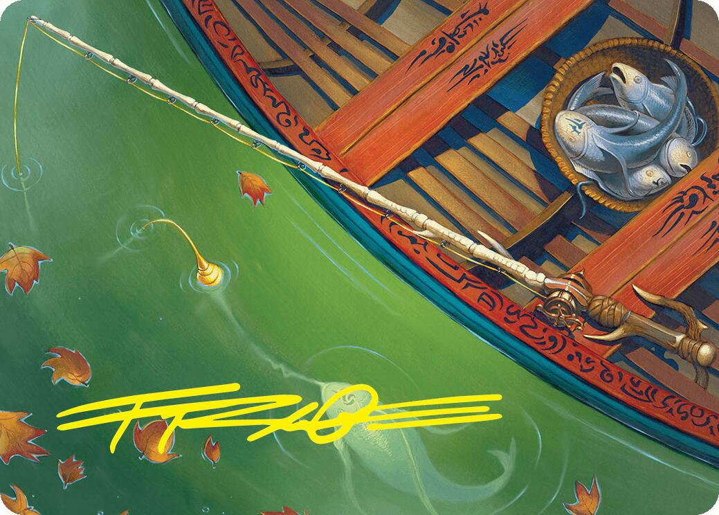 Fishing Pole Art Card (18/54) (Gold-Stamped Signature) [Foundations Art Series] | Exor Games New Glasgow