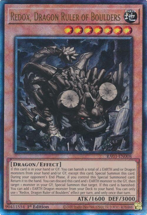 Redox, Dragon Ruler of Boulders (UTR) [RA03-EN008] Prismatic Ultimate Rare | Exor Games New Glasgow