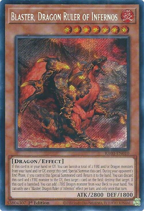 Blaster, Dragon Ruler of Infernos (Secret Rare) [RA03-EN010] Secret Rare | Exor Games New Glasgow