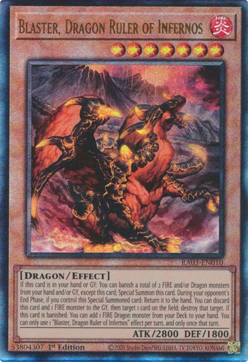 Blaster, Dragon Ruler of Infernos (UTR) [RA03-EN010] Prismatic Ultimate Rare | Exor Games New Glasgow