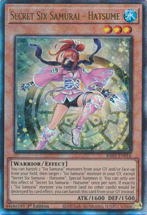 Secret Six Samurai - Hatsume (UTR) [RA03-EN016] Prismatic Ultimate Rare | Exor Games New Glasgow