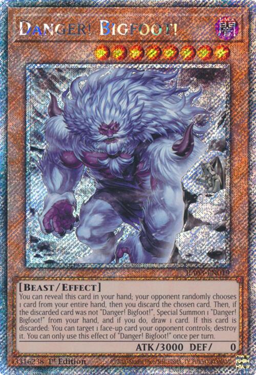 Danger! Bigfoot! (Alternate Art) (Platinum Secret Rare) [RA03-EN019] Platinum Secret Rare | Exor Games New Glasgow