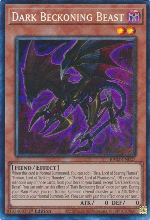 Dark Beckoning Beast (CR) [RA03-EN027] Prismatic Collector's Rare | Exor Games New Glasgow