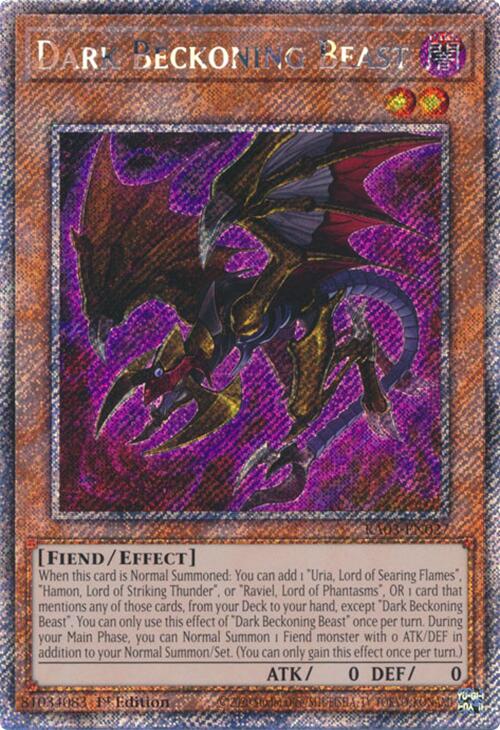 Dark Beckoning Beast (Platinum Secret Rare) [RA03-EN027] Platinum Secret Rare | Exor Games New Glasgow