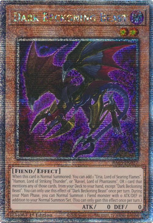 Dark Beckoning Beast (Quarter Century Secret Rare) [RA03-EN027] Quarter Century Secret Rare | Exor Games New Glasgow