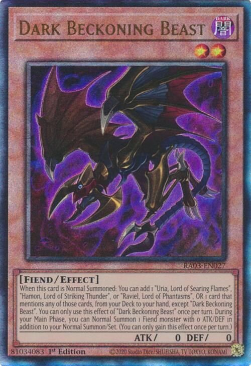 Dark Beckoning Beast (UTR) [RA03-EN027] Prismatic Ultimate Rare | Exor Games New Glasgow