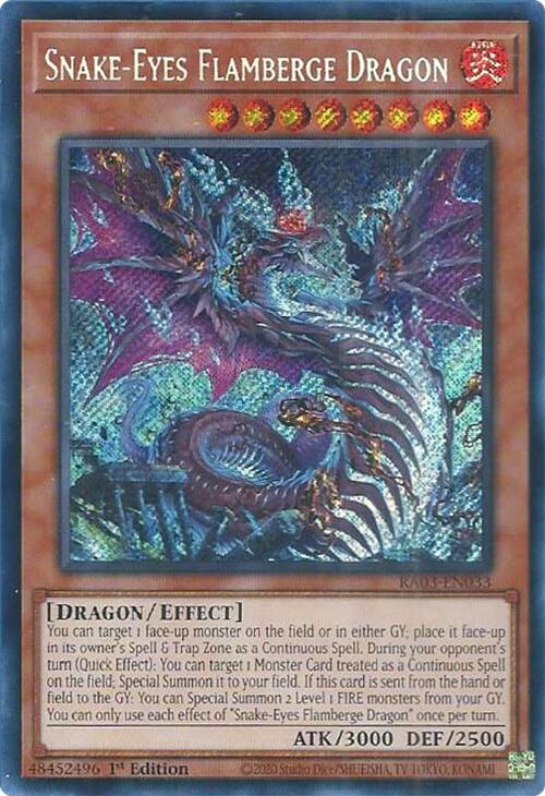 Snake-Eyes Flamberge Dragon (Secret Rare) [RA03-EN033] Secret Rare | Exor Games New Glasgow
