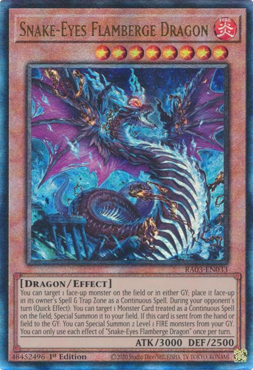 Snake-Eyes Flamberge Dragon (UTR) [RA03-EN033] Prismatic Ultimate Rare | Exor Games New Glasgow