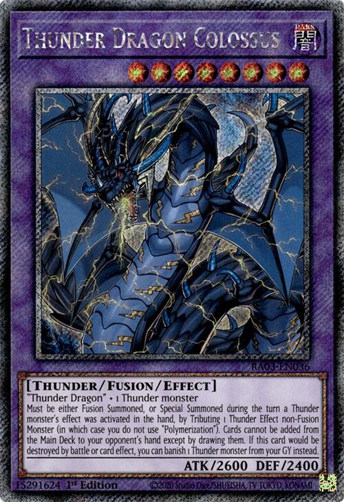 Thunder Dragon Colossus (Platinum Secret Rare) [RA03-EN036] Platinum Secret Rare | Exor Games New Glasgow