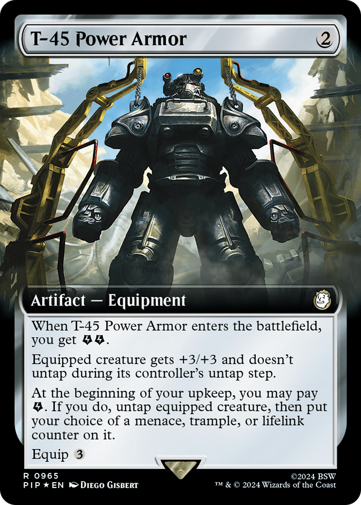 T-45 Power Armor (Extended Art) (Surge Foil) [Fallout] | Exor Games New Glasgow