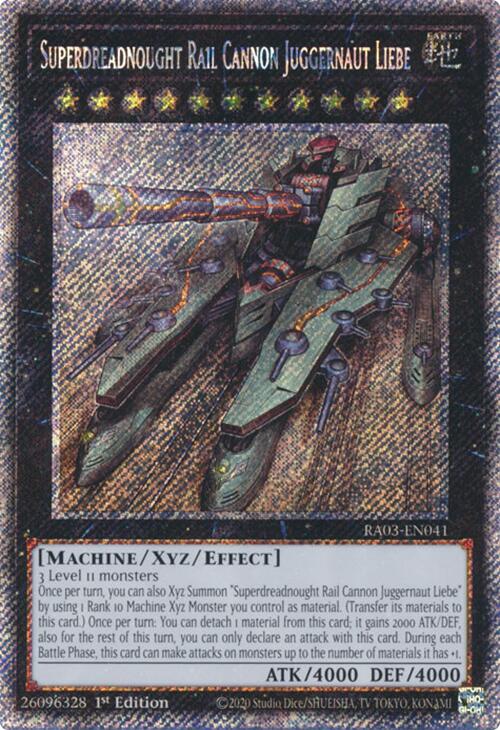 Superdreadnought Rail Cannon Juggernaut Liebe (Platinum Secret Rare) [RA03-EN041] Platinum Secret Rare | Exor Games New Glasgow