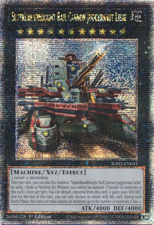 Superdreadnought Rail Cannon Juggernaut Liebe (Alternate Art) (Quarter Century Secret Rare) [RA03-EN041] Quarter Century Secret Rare | Exor Games New Glasgow