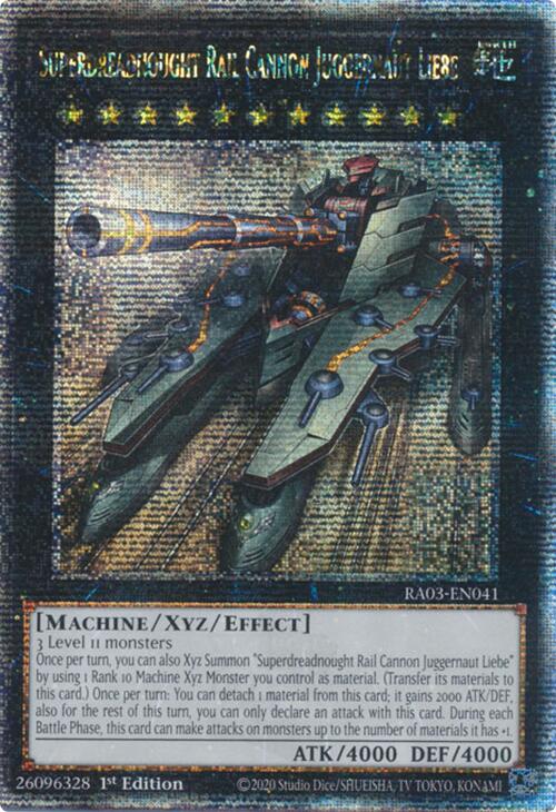 Superdreadnought Rail Cannon Juggernaut Liebe (Quarter Century Secret Rare) [RA03-EN041] Quarter Century Secret Rare | Exor Games New Glasgow