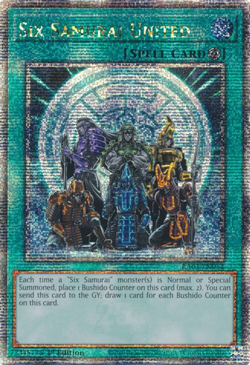 Six Samurai United (Quarter Century Secret Rare) [RA03-EN054] Quarter Century Secret Rare | Exor Games New Glasgow