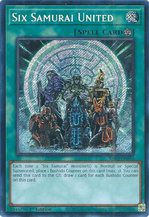 Six Samurai United (Secret Rare) [RA03-EN054] Secret Rare | Exor Games New Glasgow