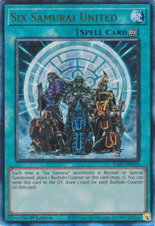 Six Samurai United (UTR) [RA03-EN054] Prismatic Ultimate Rare | Exor Games New Glasgow