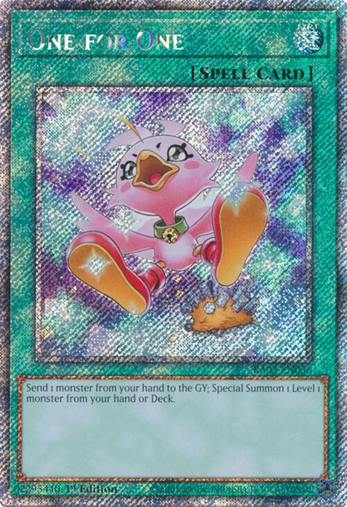 One for One (Alternate Art) (Platinum Secret Rare) [RA03-EN056] Platinum Secret Rare | Exor Games New Glasgow