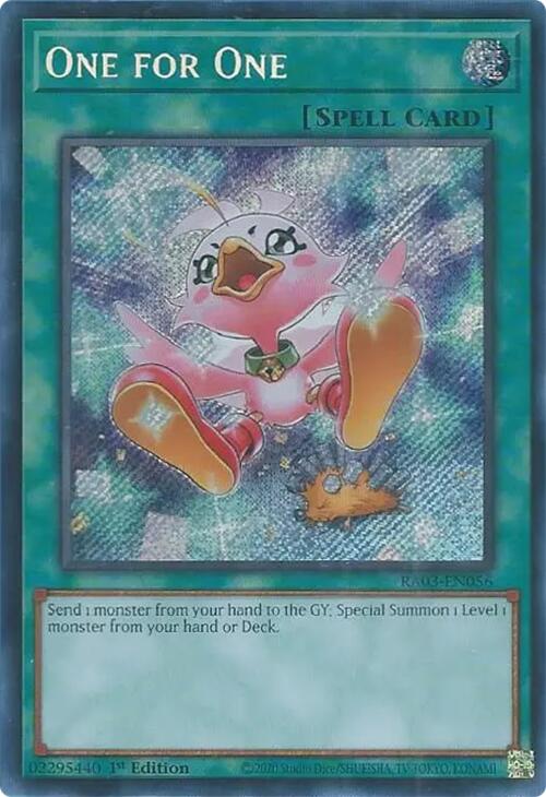 One for One (Alternate Art) (Secret Rare) [RA03-EN056] Secret Rare | Exor Games New Glasgow