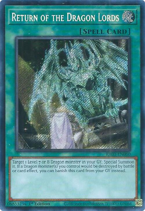 Return of the Dragon Lords (Secret Rare) [RA03-EN060] Secret Rare | Exor Games New Glasgow