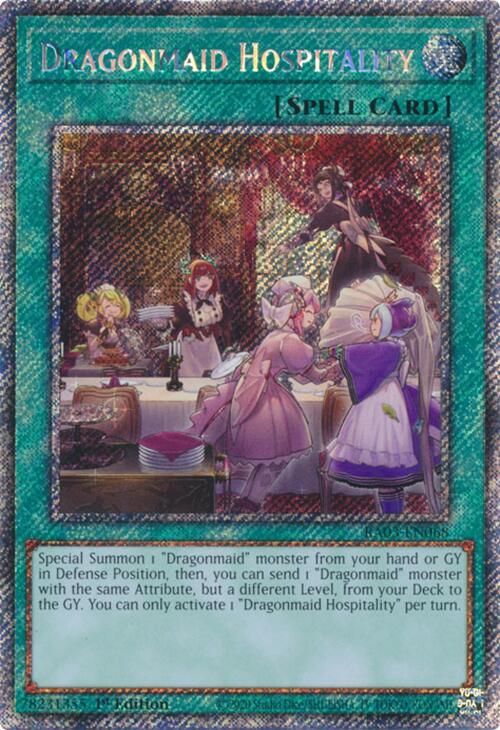 Dragonmaid Hospitality (Platinum Secret Rare) [RA03-EN068] Platinum Secret Rare | Exor Games New Glasgow