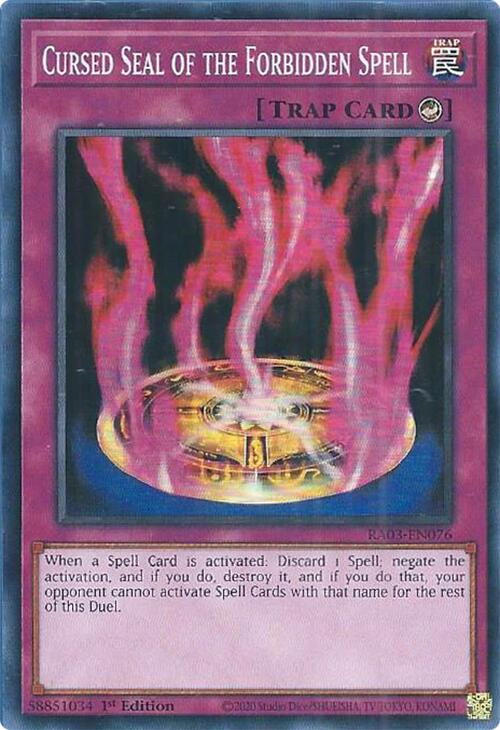 Cursed Seal of the Forbidden Spell [RA03-EN076] Super Rare | Exor Games New Glasgow