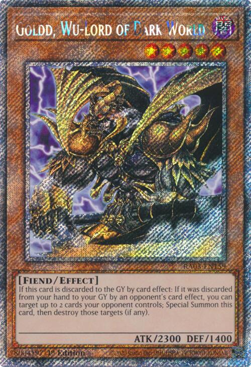 Goldd, Wu-Lord of Dark World (Platinum Secret Rare) [RA03-EN159] Platinum Secret Rare | Exor Games New Glasgow