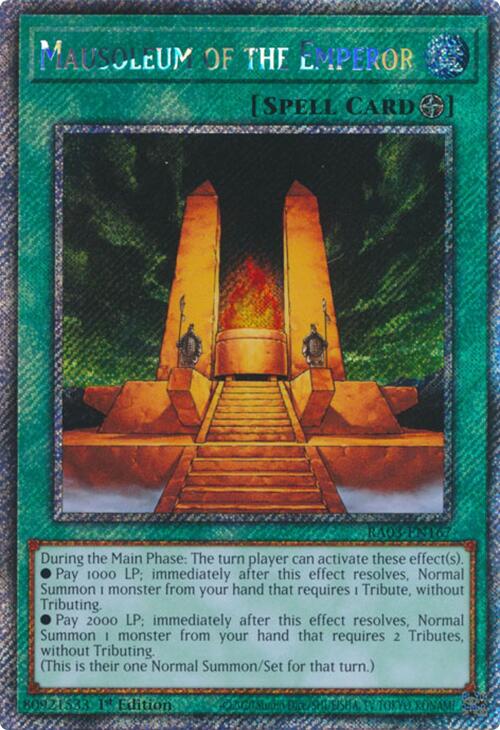 Mausoleum of the Emperor (Platinum Secret Rare) [RA03-EN167] Platinum Secret Rare | Exor Games New Glasgow