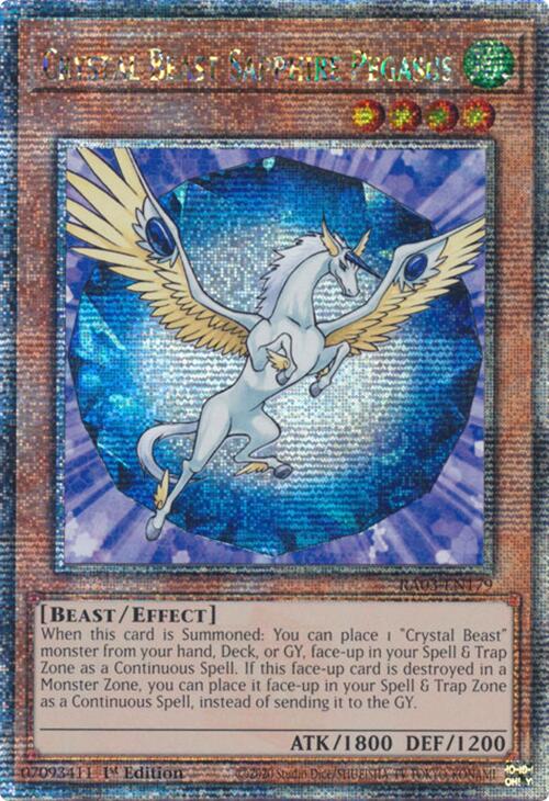 Crystal Beast Sapphire Pegasus (Quarter Century Secret Rare) [RA03-EN179] Quarter Century Secret Rare | Exor Games New Glasgow