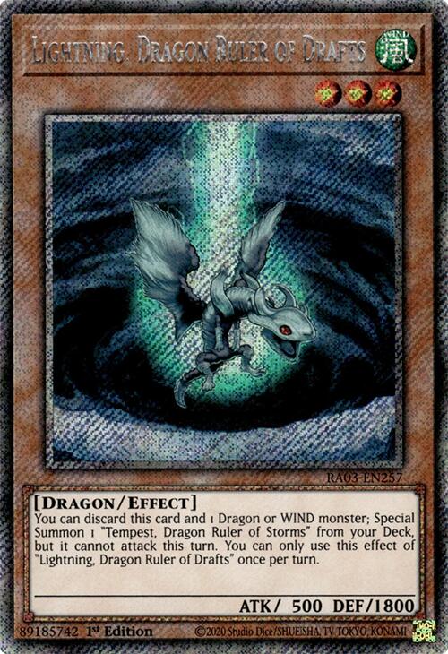 Lightning, Dragon Ruler of Drafts (Platinum Secret Rare) [RA03-EN257] Platinum Secret Rare | Exor Games New Glasgow