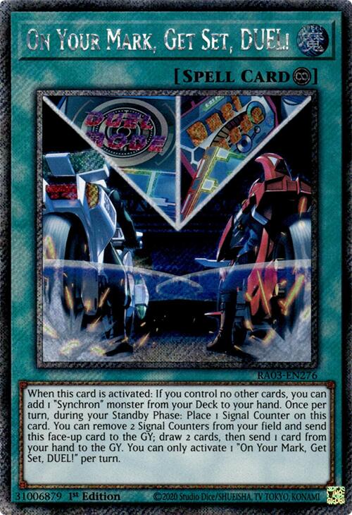 On Your Mark, Get Set, DUEL! (Platinum Secret Rare) [RA03-EN276] Platinum Secret Rare | Exor Games New Glasgow