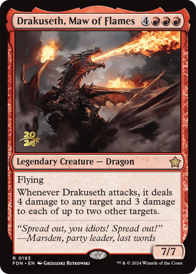 Drakuseth, Maw of Flames [Foundations Prerelease Promos] | Exor Games New Glasgow