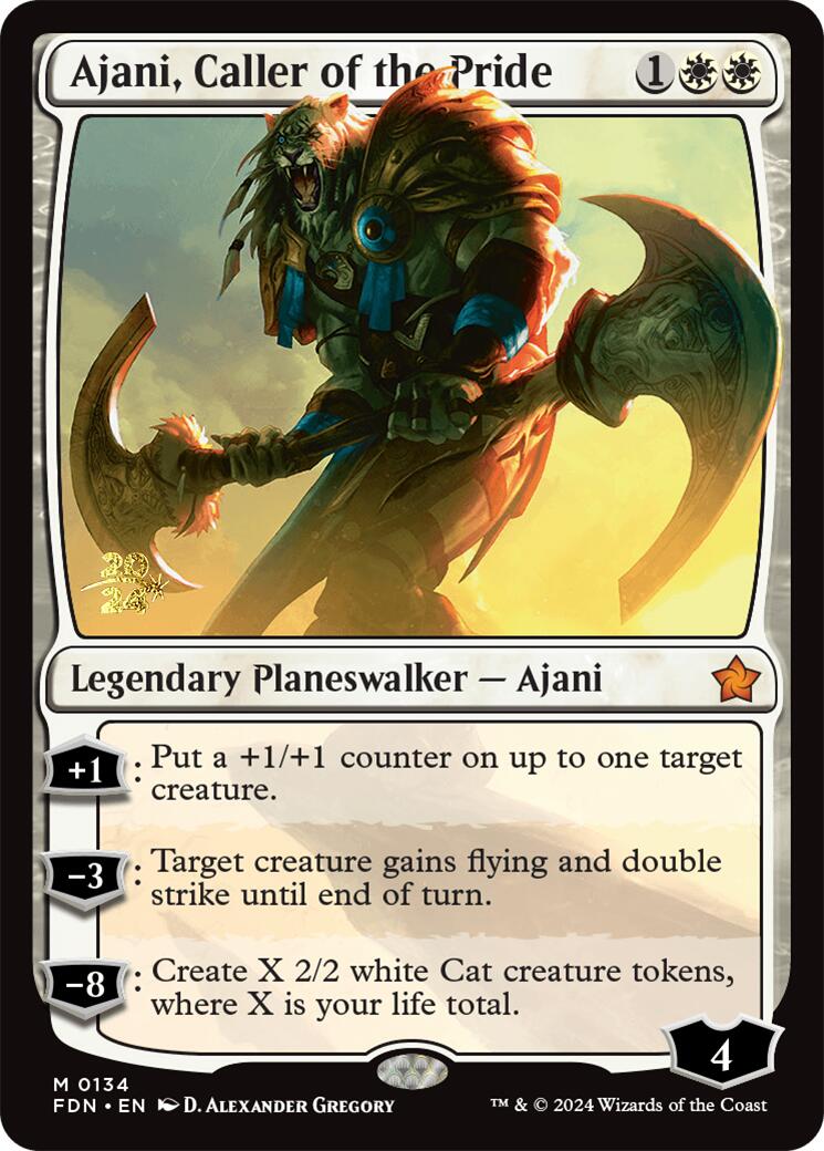 Ajani, Caller of the Pride [Foundations Prerelease Promos] | Exor Games New Glasgow